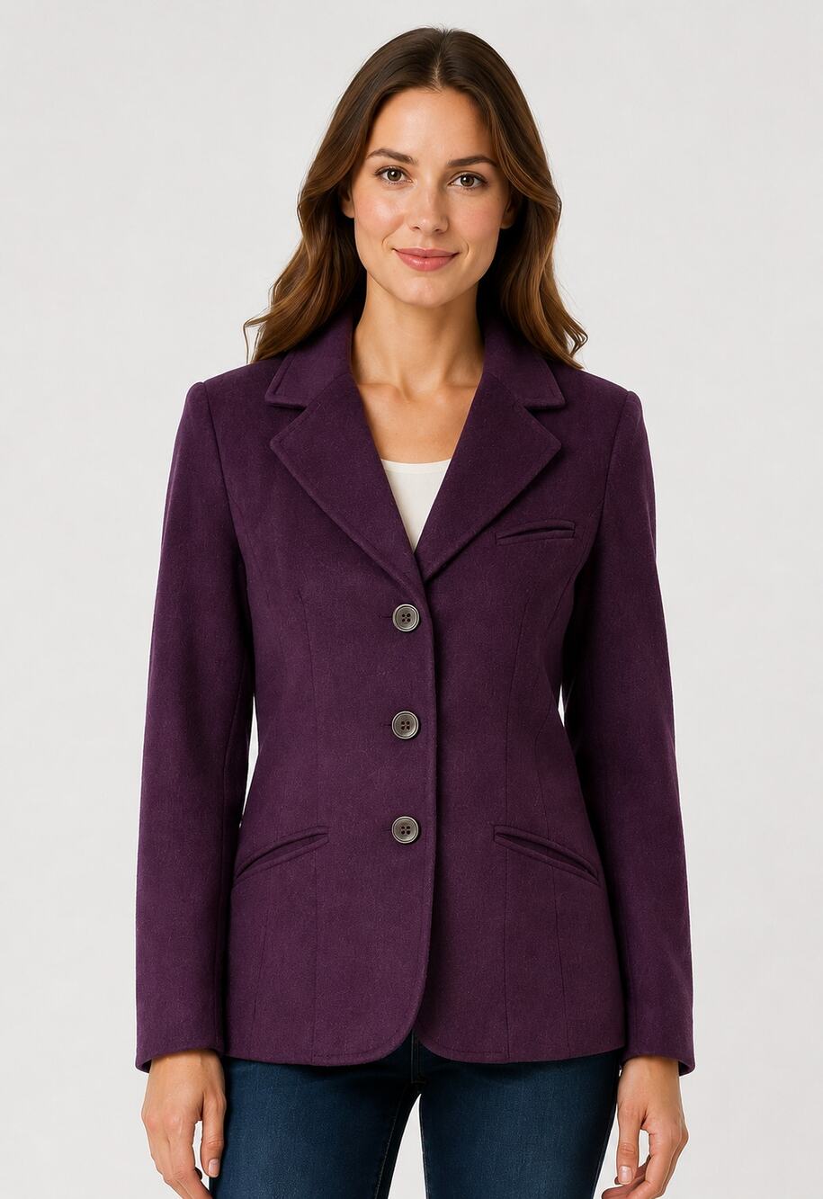 Eddie Bauer Wool Angora Blazer Jacket Purple Womens Size Medium